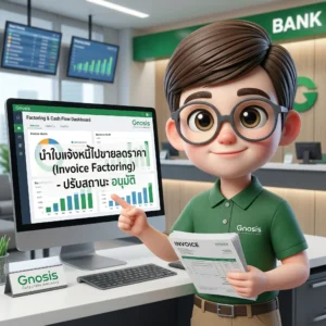 การนำใบแจ้งหนี้ไปขายลดราคาให้สถาบันการเงิน (Invoice Factoring) เพื่อเอาเงินสดมาก่อน