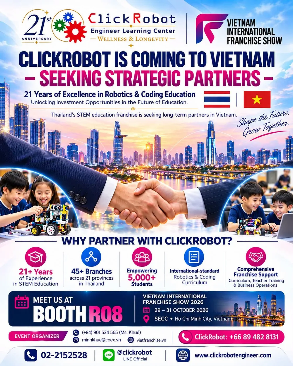 ClickRobot is coming to Vietnam, seeking strategic partners, Booth R08 at Vietnam International Franchise Show 2026