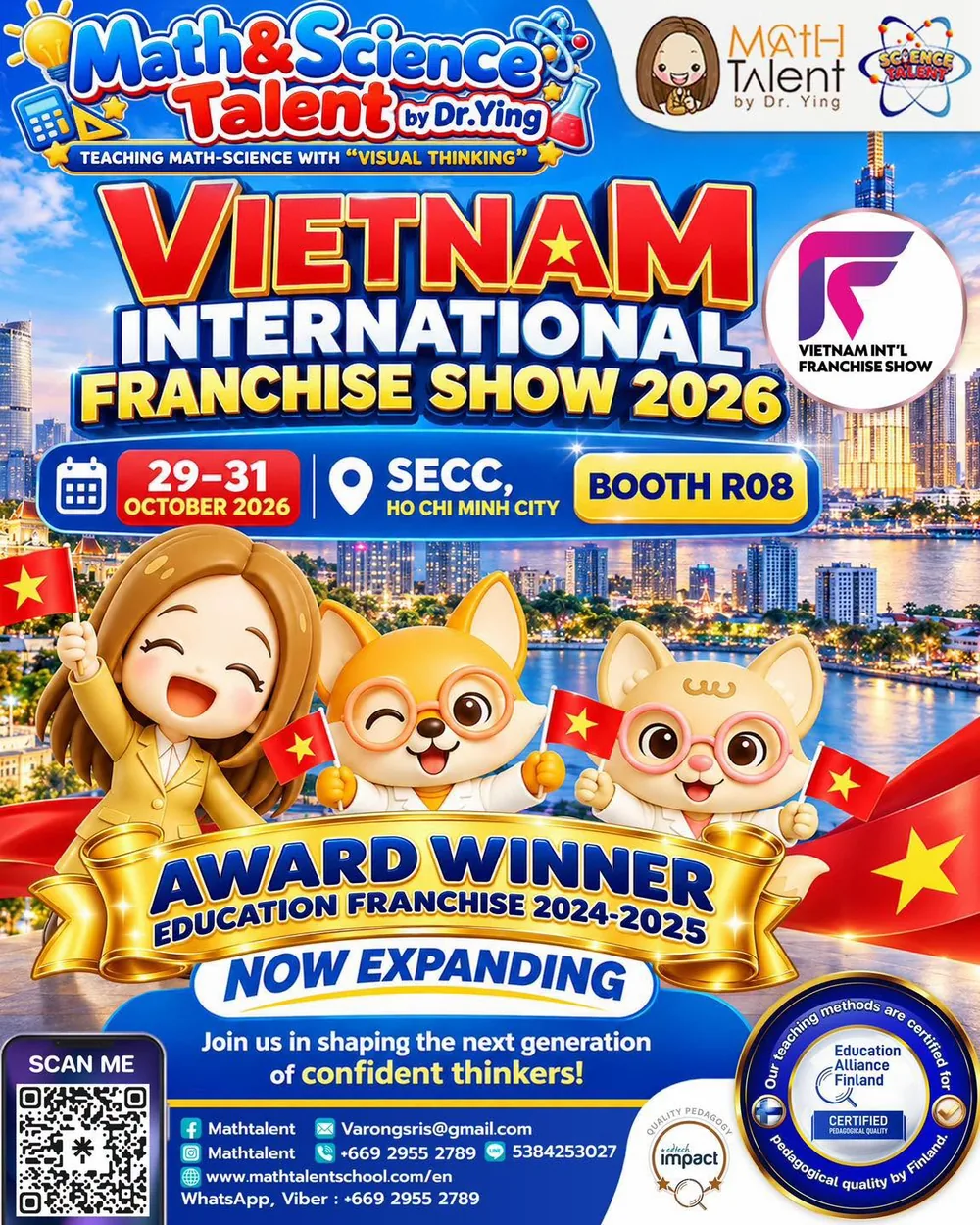 Math and Science Talent by Dr. Ying, now expanding to Vietnam, Booth R08 at Vietnam International Franchise Show 2026